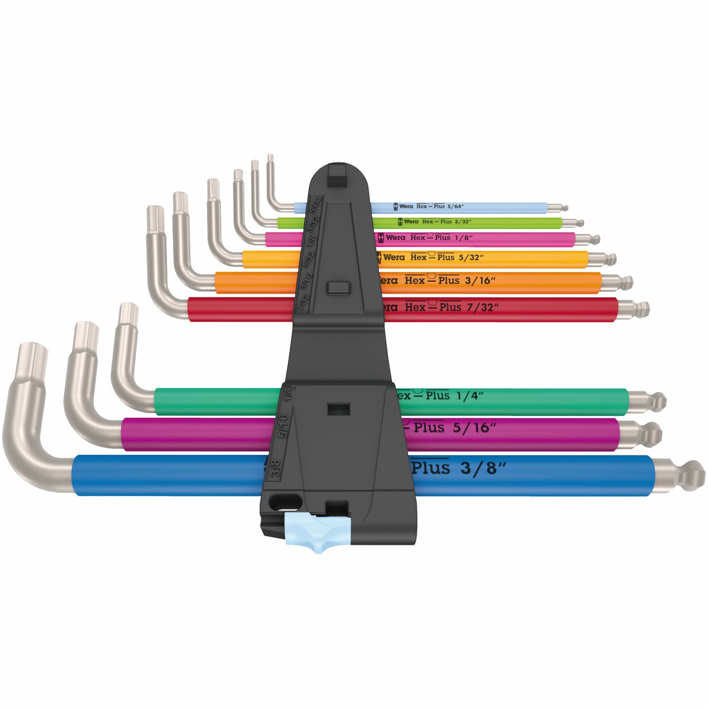 Wera 3950/9 Hex-Plus Multicolour Imperial Stainless 1, imperial, stainless steel, 9 pieces 05022860001