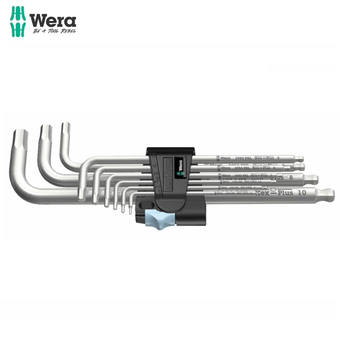 Wera 3950/9 Hex-Plus Stainless 1 L-key set, metric, stainless, 9 pieces 05022720001