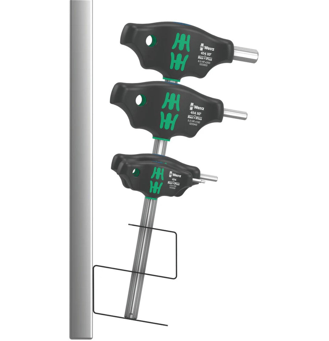 Wera 454/7 HF Set 2 T-handle Hexagon Screwdriver Hex-Plus with Holding Function 05023453001
