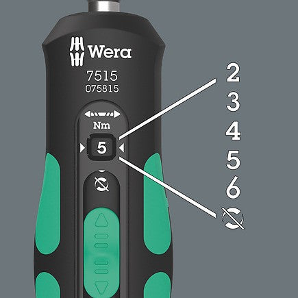 Wera 7515 Kraftform Safe-Torque Speed Torque screwdriver, 2-6 Nm 05075815001