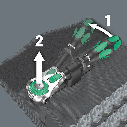 Wera 8100 SB All-in Zyklop Speed ratchet set, 3/8" drive, 35 pieces 05003536001