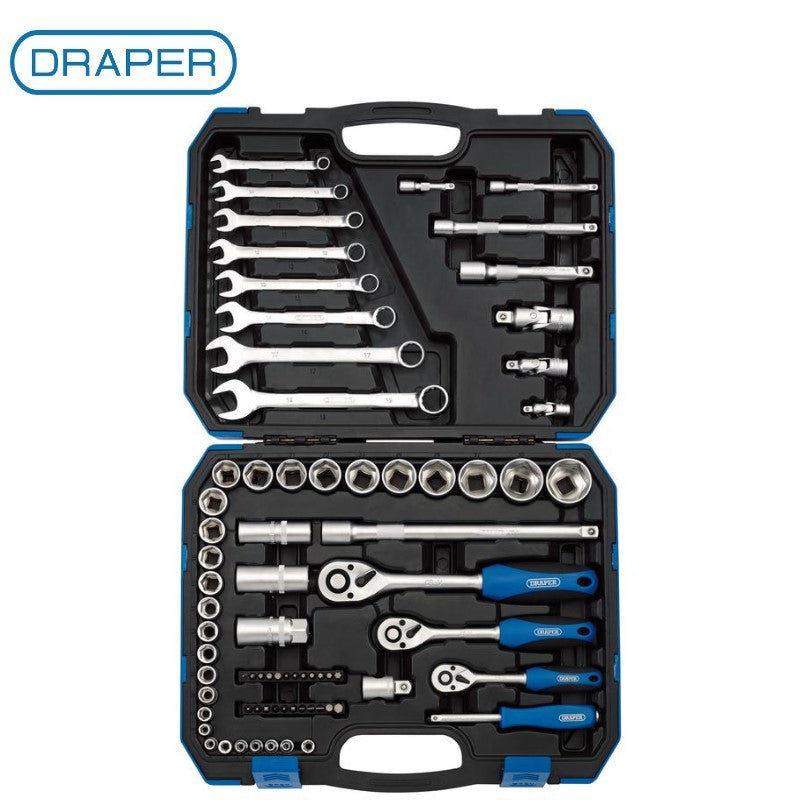 Draper 75 Piece 1/4", 3/8" and 1/2" Sq. Dr. Metric Tool Kit Set 16364