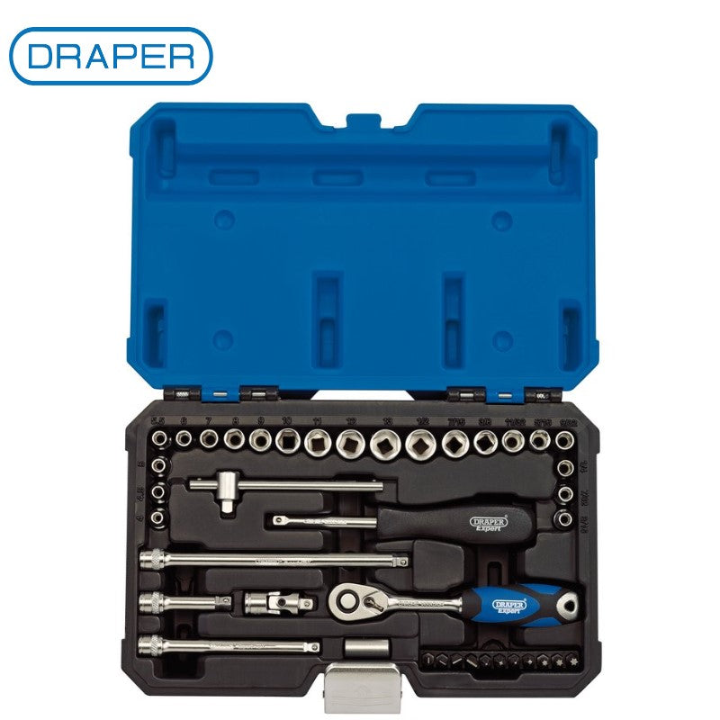 Draper Expert 40 Piece 1/4" Sq. Dr. Combined MM/AF Socket Set 16445