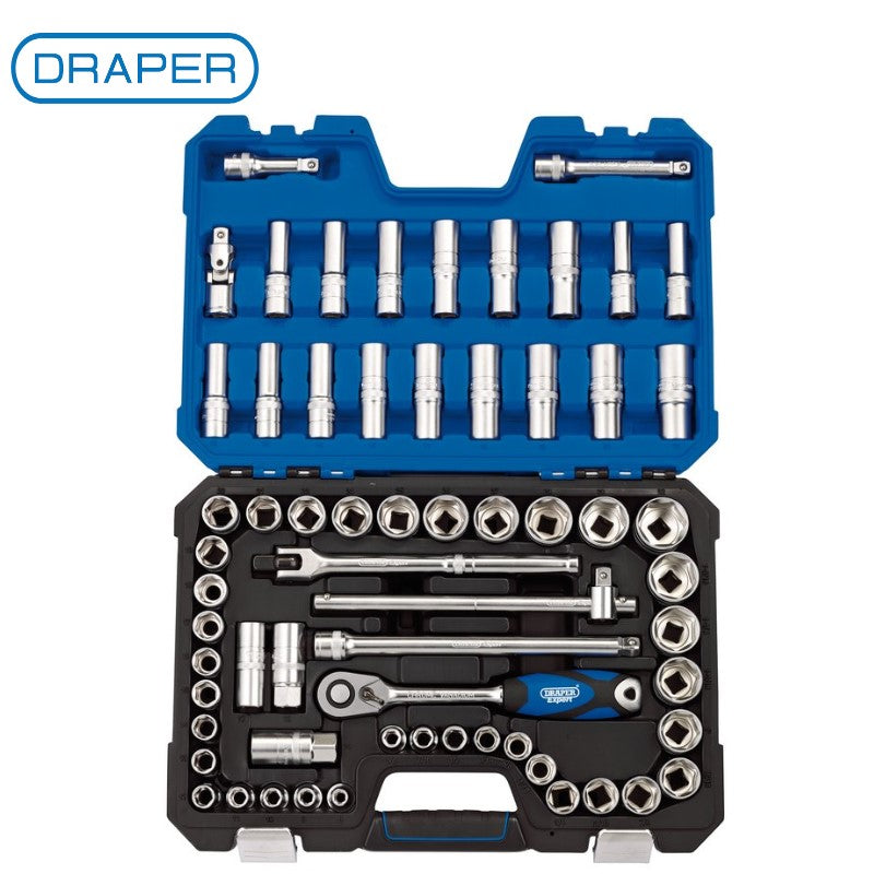 Draper Expert 63 Piece 1/2" Sq. Dr. MM/AF Combined Socket Set 16456