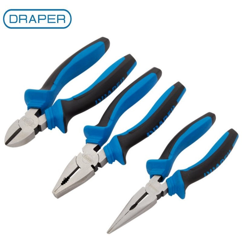 Draper 3 Piece Soft Grip Pliers Set 45864