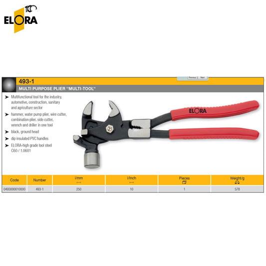 493-1 Elora Multi Purpose Plier ''Multi-Tool''