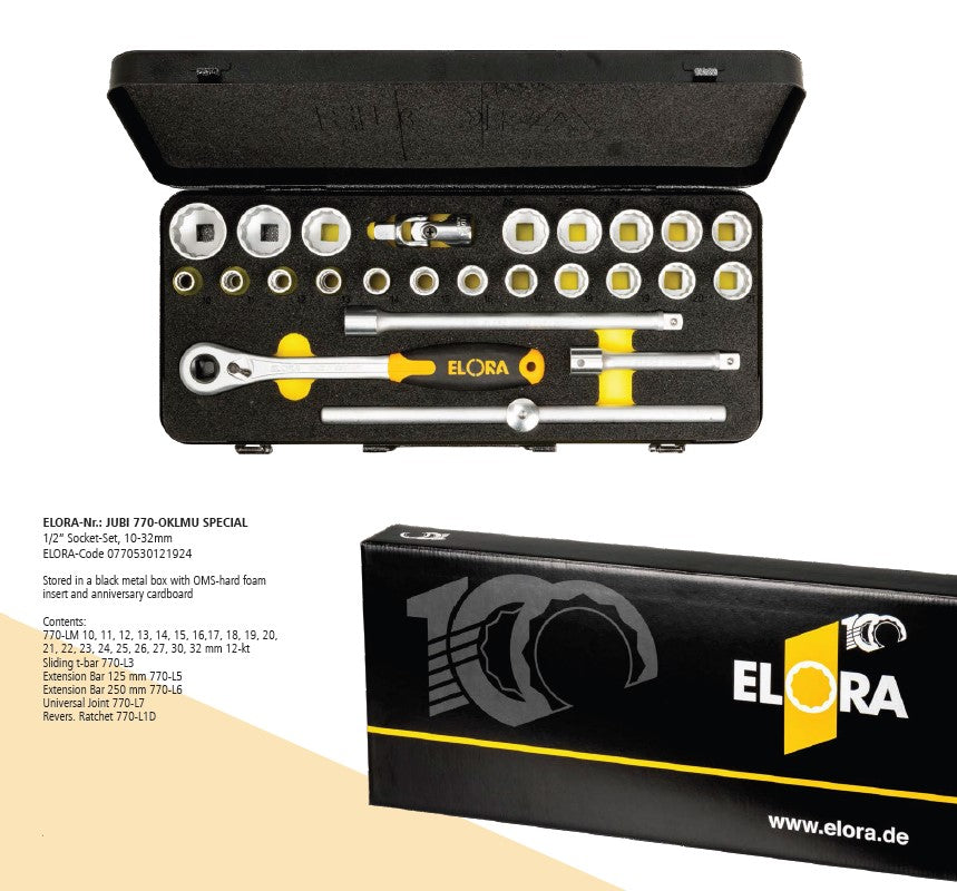Elora Socket Set JUBI 770-OK LMU Special - 100 Year Limited Edition