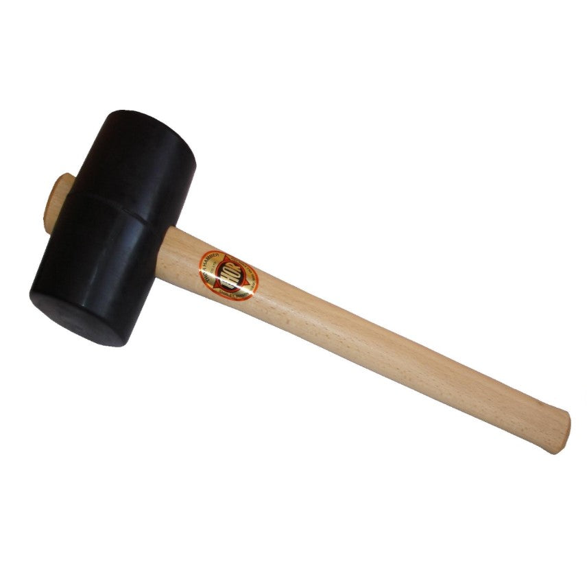 Thor Hammer Black Rubber Mallet - Wooden Handle
