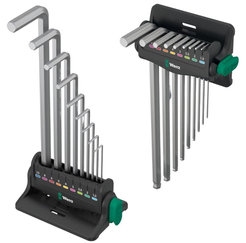Wera 950/9 Hex-Plus 8 L-key set, metric, chrome-plated, 10 pieces 05022102001