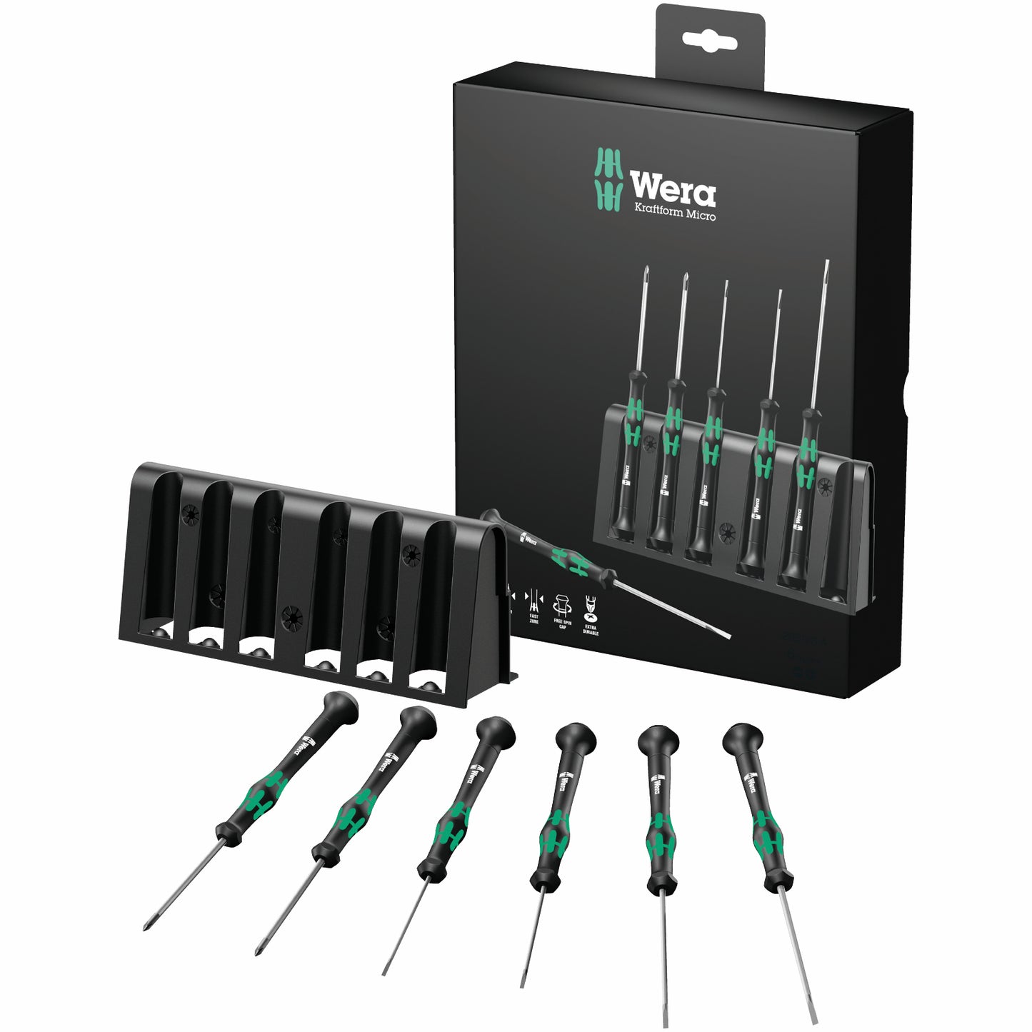 Wera 2035/6 A Screwdriver Set and Rack for Electronic Applications, 6 pieces 05118150001