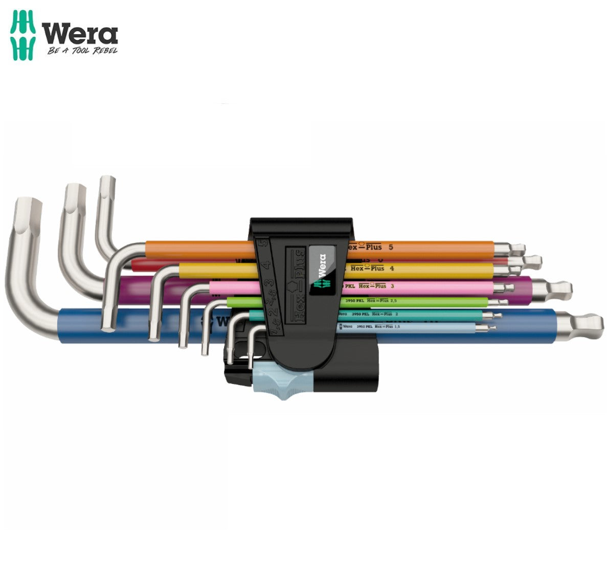 Wera 3950/9 Hex-Plus Multicolour Stainless 1 L-key set, metric, stainless, 9 pieces 05022669001