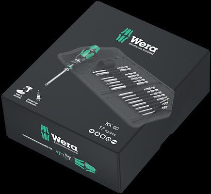 Wera Kraftform Kompakt 60 Bitholding Screwdriver Set with quick-release chuck 17 pieces 05059295001