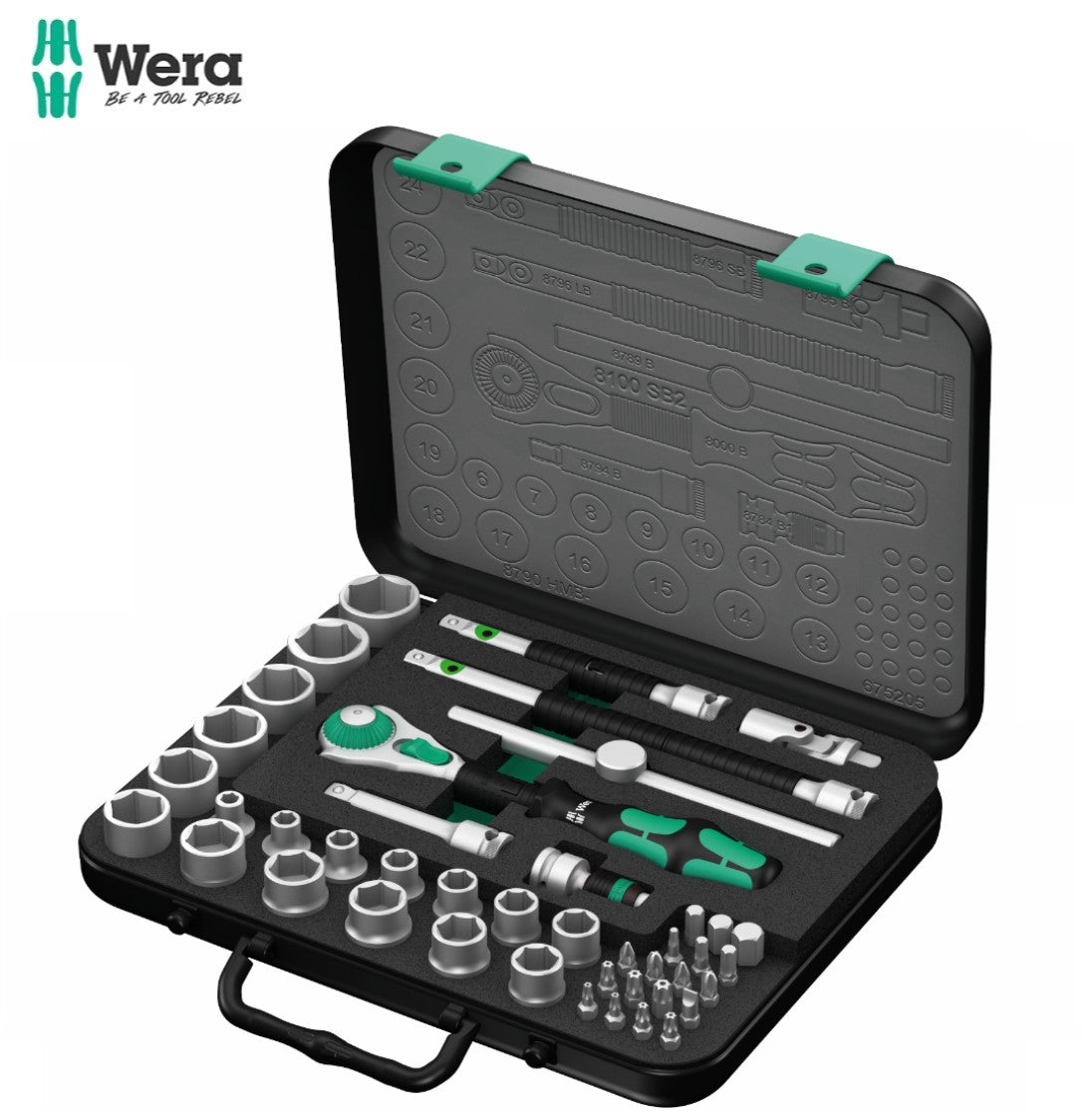 Wera 8100 SB 2 Zyklop Speed Ratchet Set 3/8" Drive, Metric 43pcs 05003594001