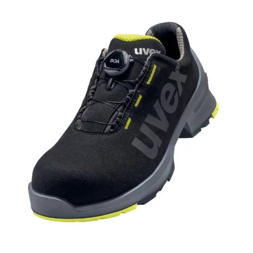 uvex 1 Shoe S2 SRC with BOA® Fit System Low Shoe 6566, Black/Lime S2