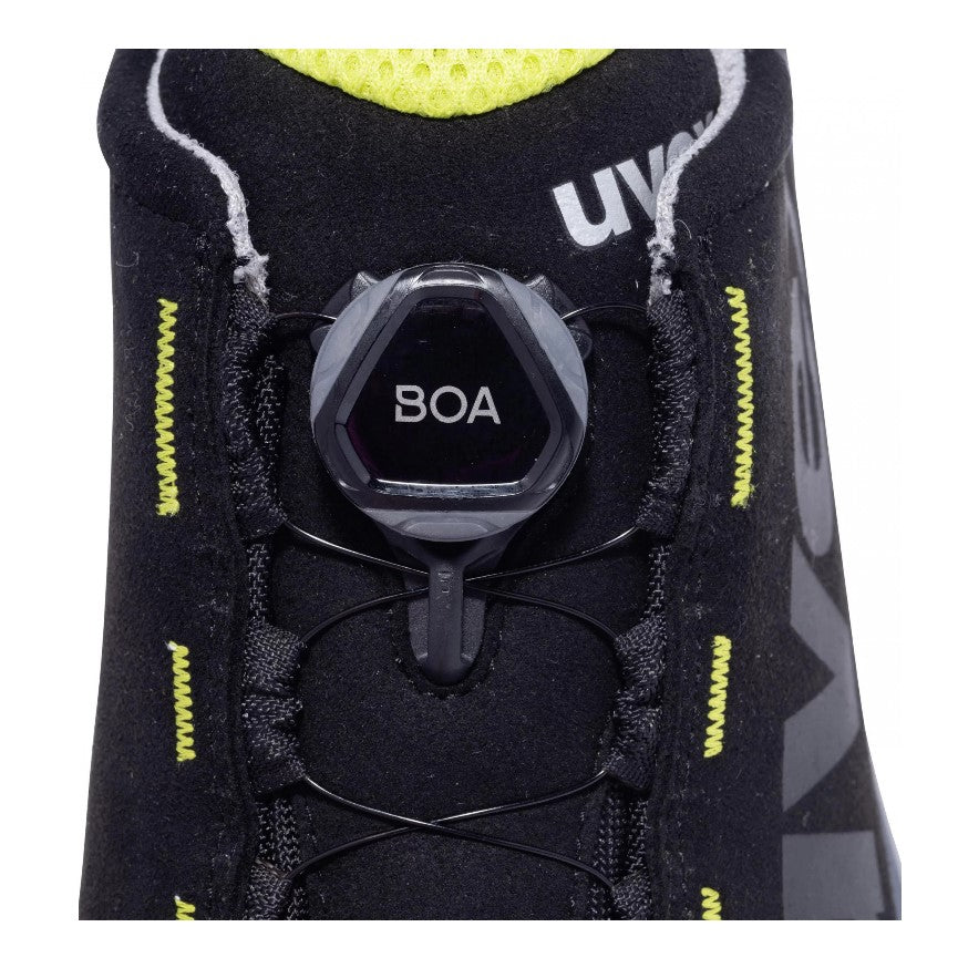 uvex 1 Shoe S2 SRC with BOA® Fit System Low Shoe 6566, Black/Lime S2