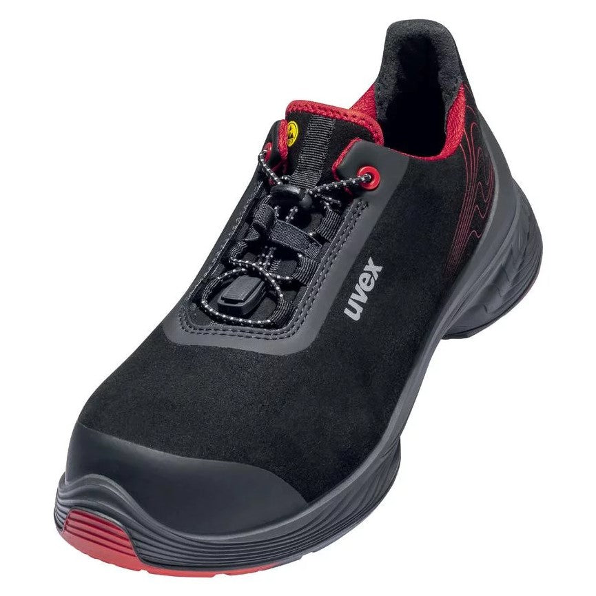 uvex 1 G2 Safety Shoe, Low Shoe 6838, Black/Red S3 SRC