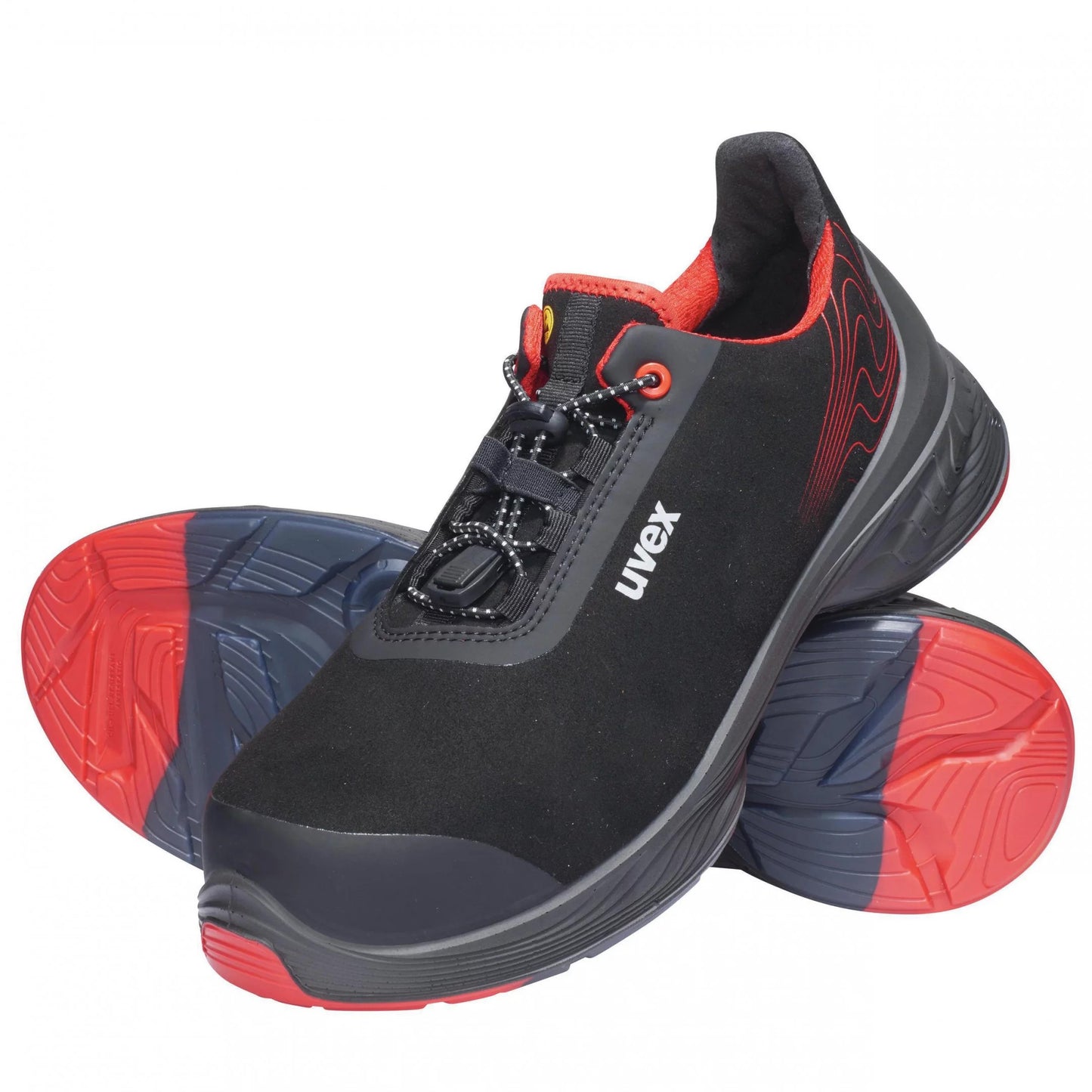 uvex 1 G2 Safety Shoe, Low Shoe 6838, Black/Red S3 SRC