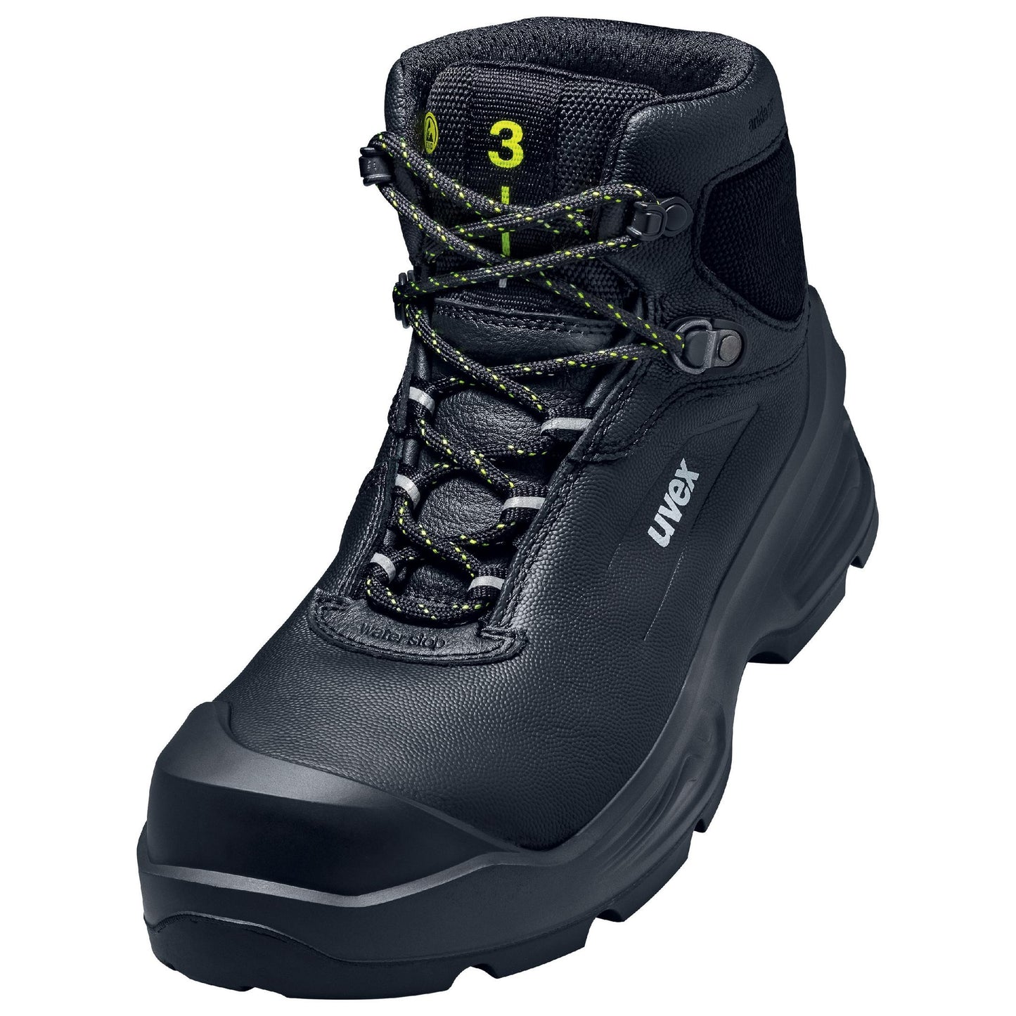 uvex 3 Safety Shoes, Mid Cut Laced Boots 6874, Black S3L