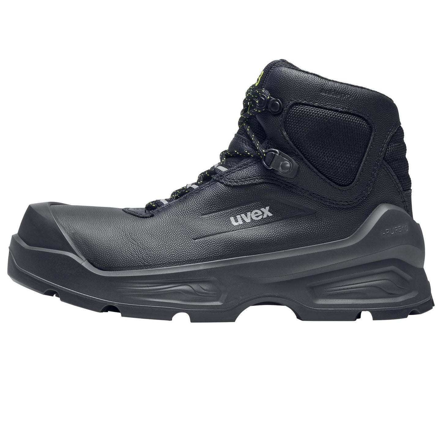 uvex 3 Safety Shoes, Mid Cut Laced Boots 6874, Black S3L