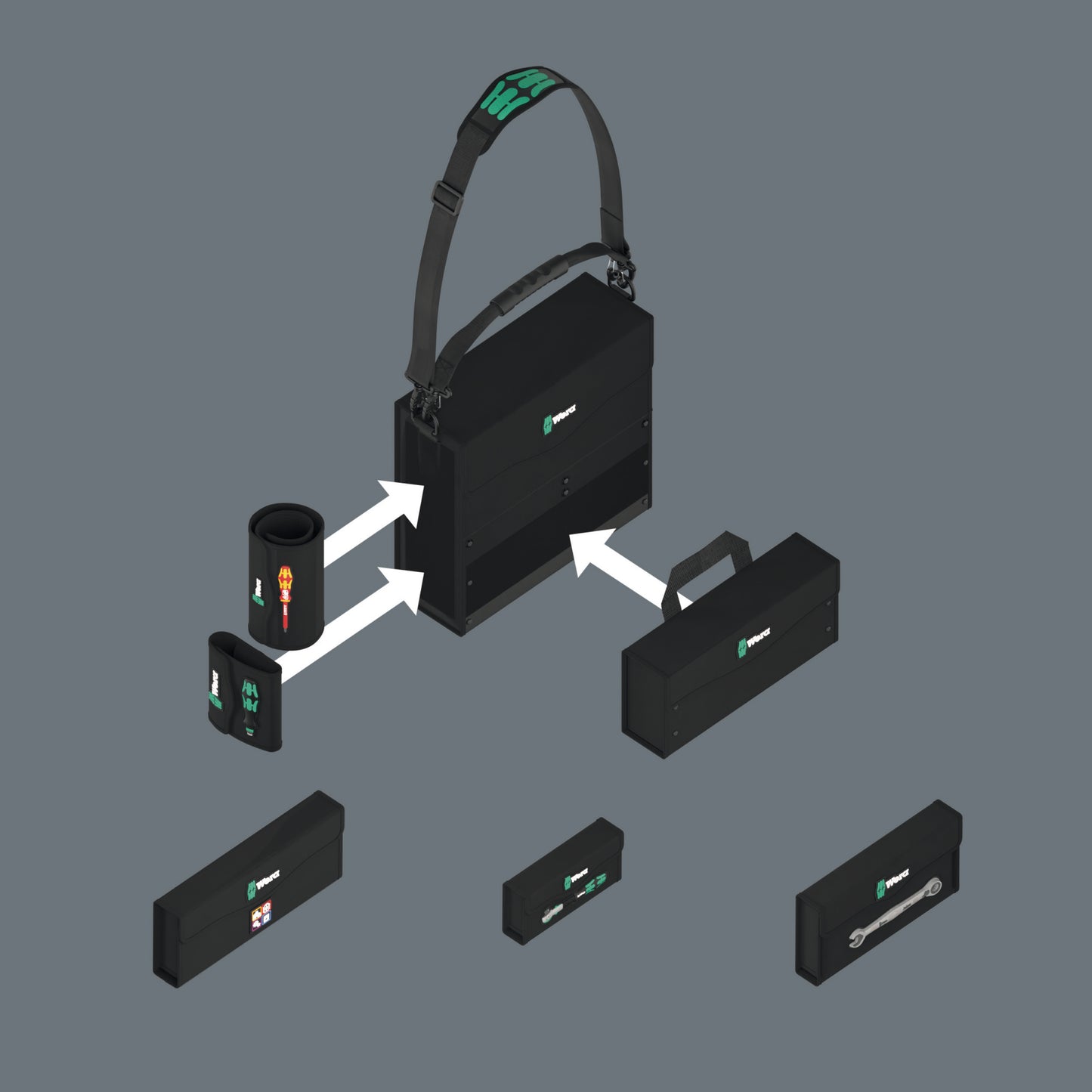 Wera 2go 2 Tool Container, 3 pieces 05004351001