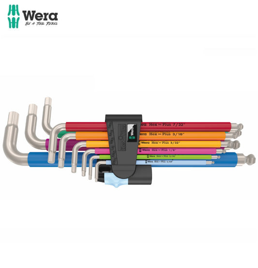Wera 3950/9 Hex-Plus Multicolour Imperial Stainless 1, imperial, stainless steel, 9 pieces 05022860001