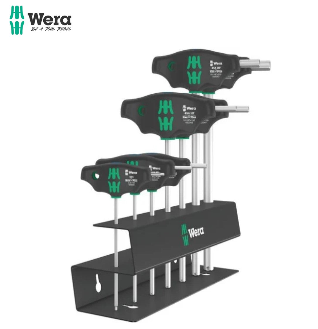 Wera 454/7 HF Set 2 T-handle Hexagon Screwdriver Hex-Plus with Holding Function 05023453001